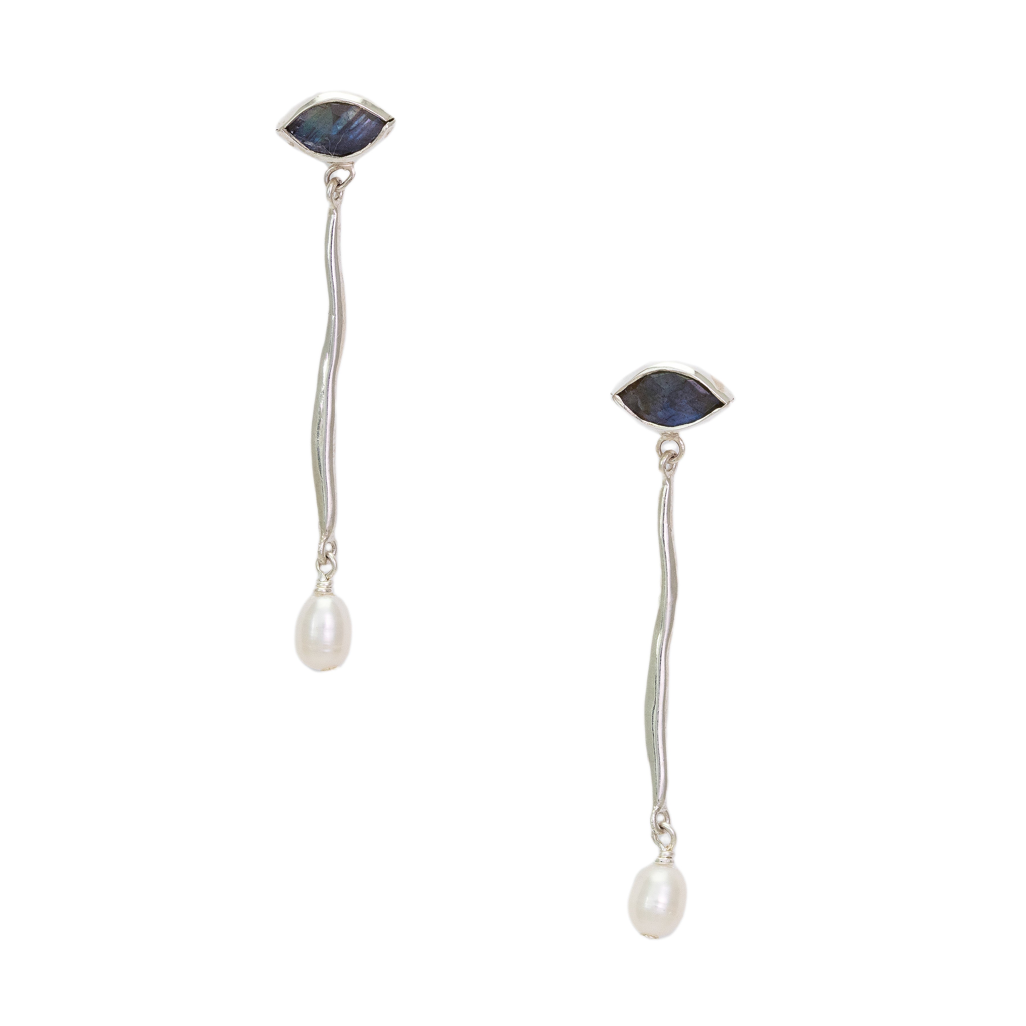 Lucia Evil Eye Earrings - Labradorite – The Store at MAD