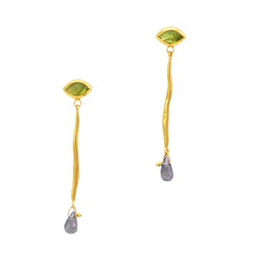 Lucia Evil Eye Earrings - Peridot