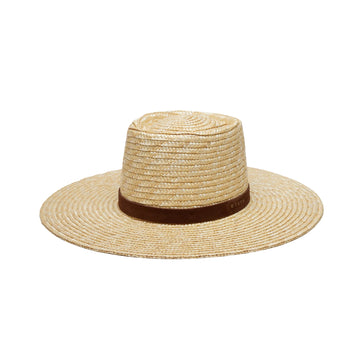 Everly Straw Boater Hat - Natural