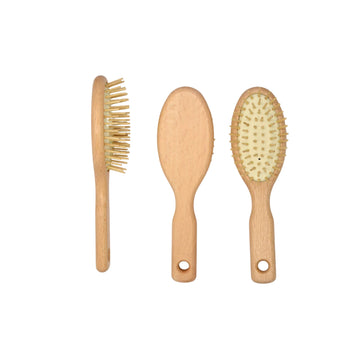 Children's Hair Brush Wood Pins