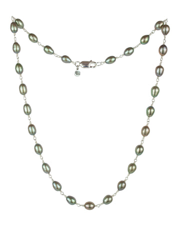 Sage Green Pearl Sprig Necklace