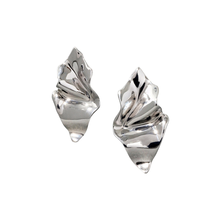 Crumpled Small Post Earring - Silver