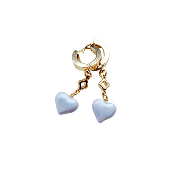 Puffy Heart Dangly Earrings