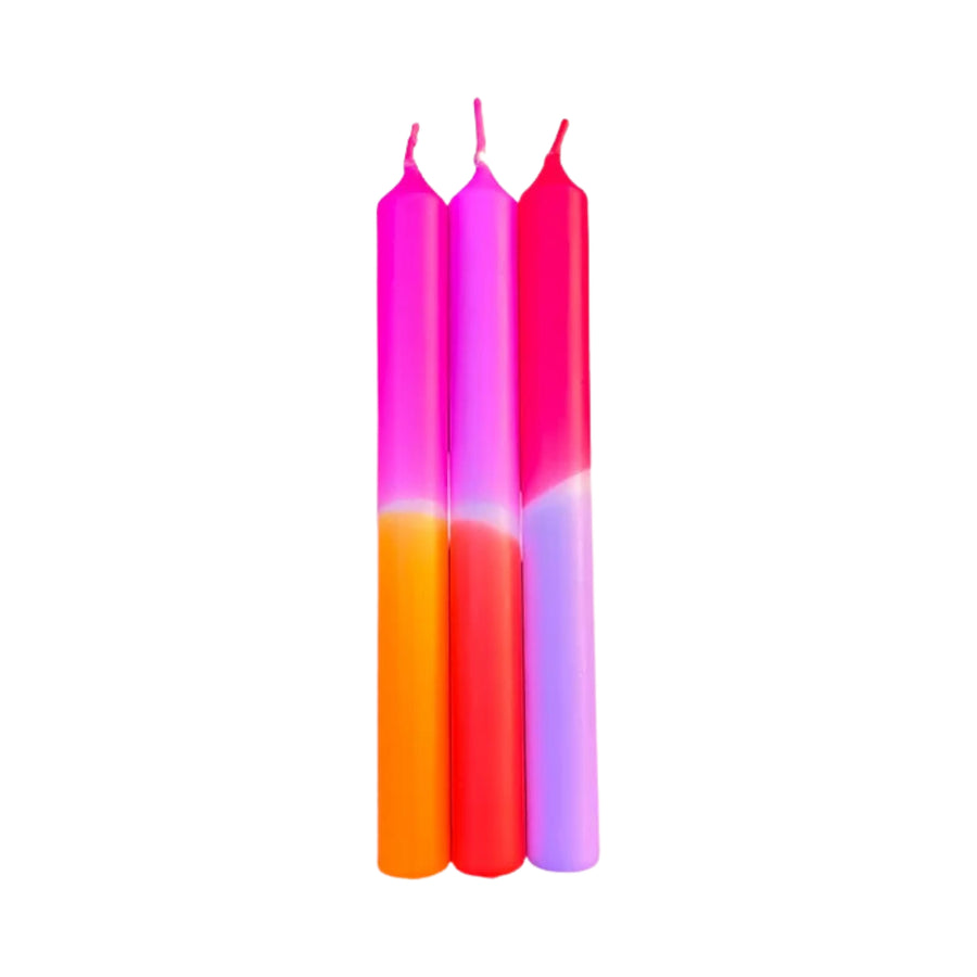 Dip Dye Neon Candles - Grape Bliss