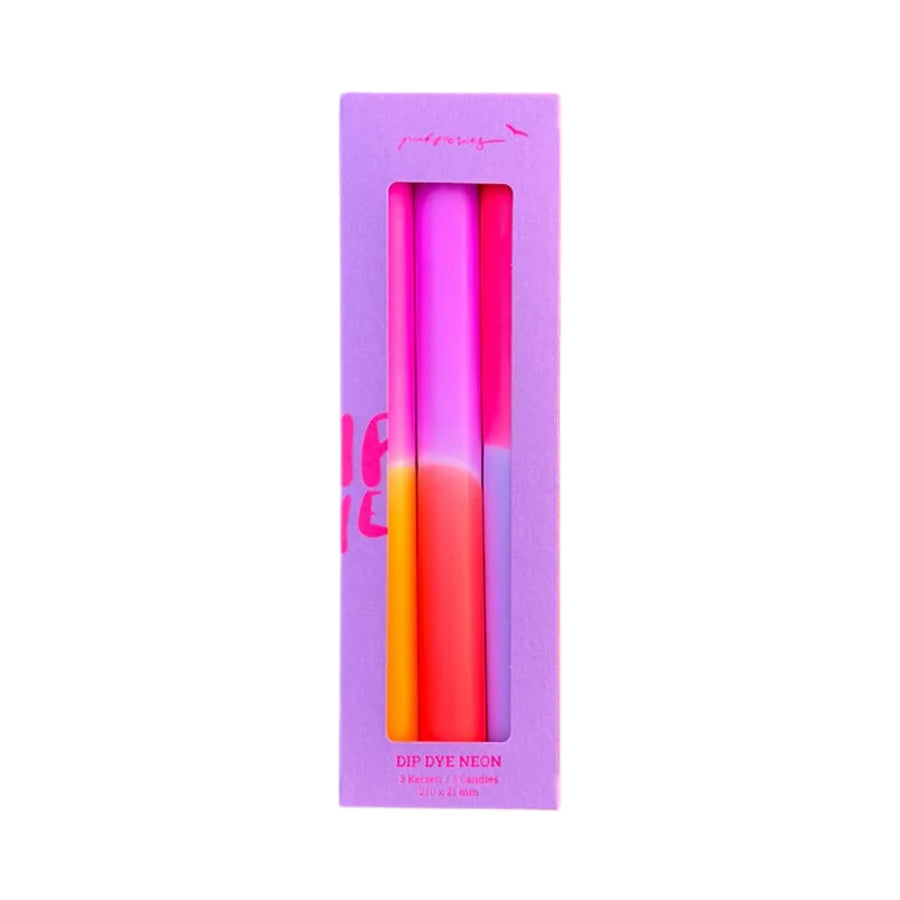 Dip Dye Neon Candles - Grape Bliss