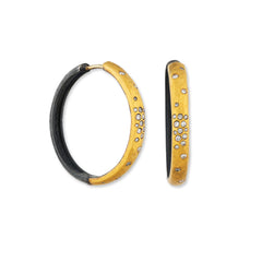 Diana Reversible 30mm Hoops, OXI+24KG+DIA