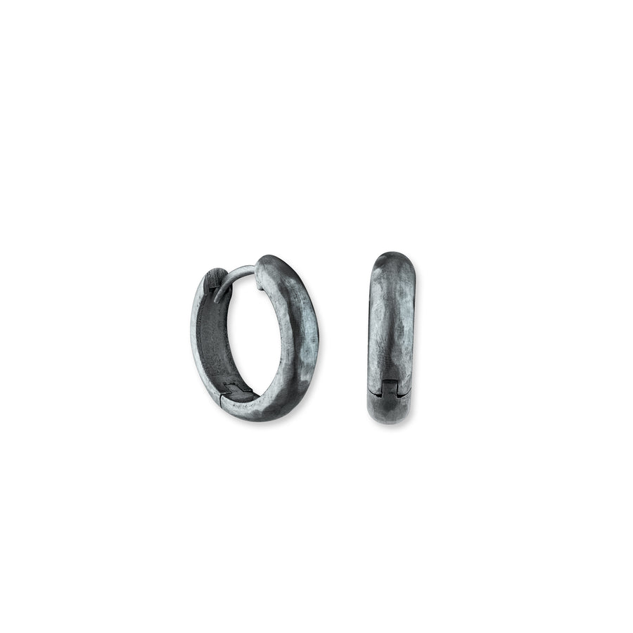 DIANA SEMI-CHUNKY Oxidized Silver HOOPS