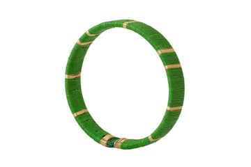 Juaca Cuff - 24KGP Bronze + Green Werregue Palm Fiber