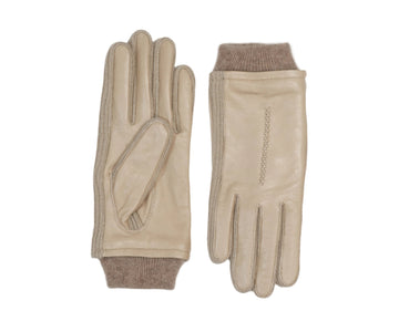 Nappa Leather Glove with Rib Knit - Soft Blush/Ash (S/M)