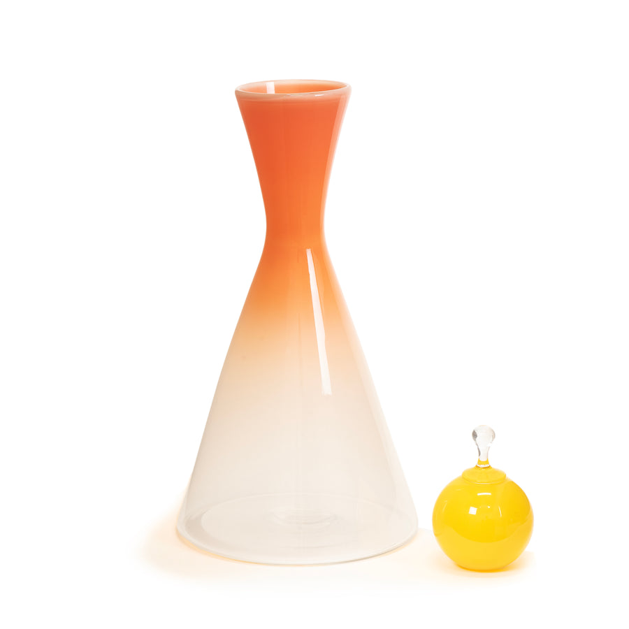 Large Orange Ombre Beaker with Stopper