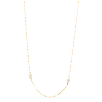 Delicate Chain with Pearl & Opal Necklace