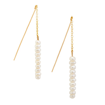 Pearl Threader Earrings - 14K Gold Fill