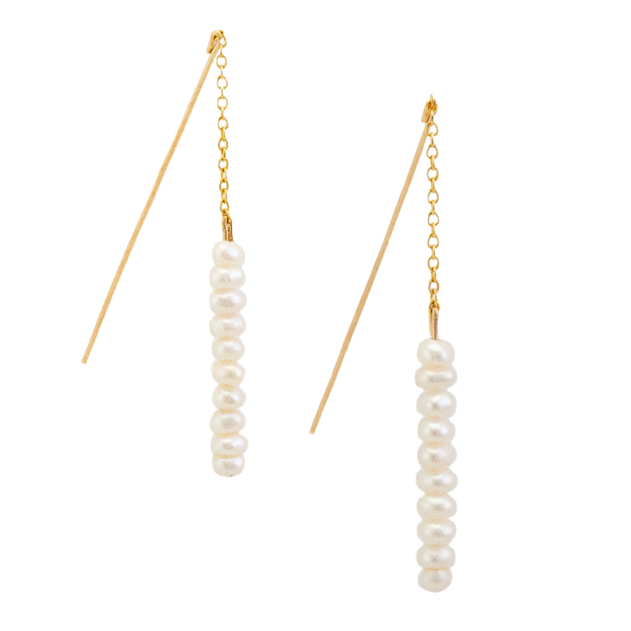 Pearl Threader Earrings - 14K Gold Fill