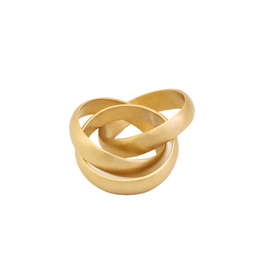 Brass Trinity 3-Band Ring - Size 8