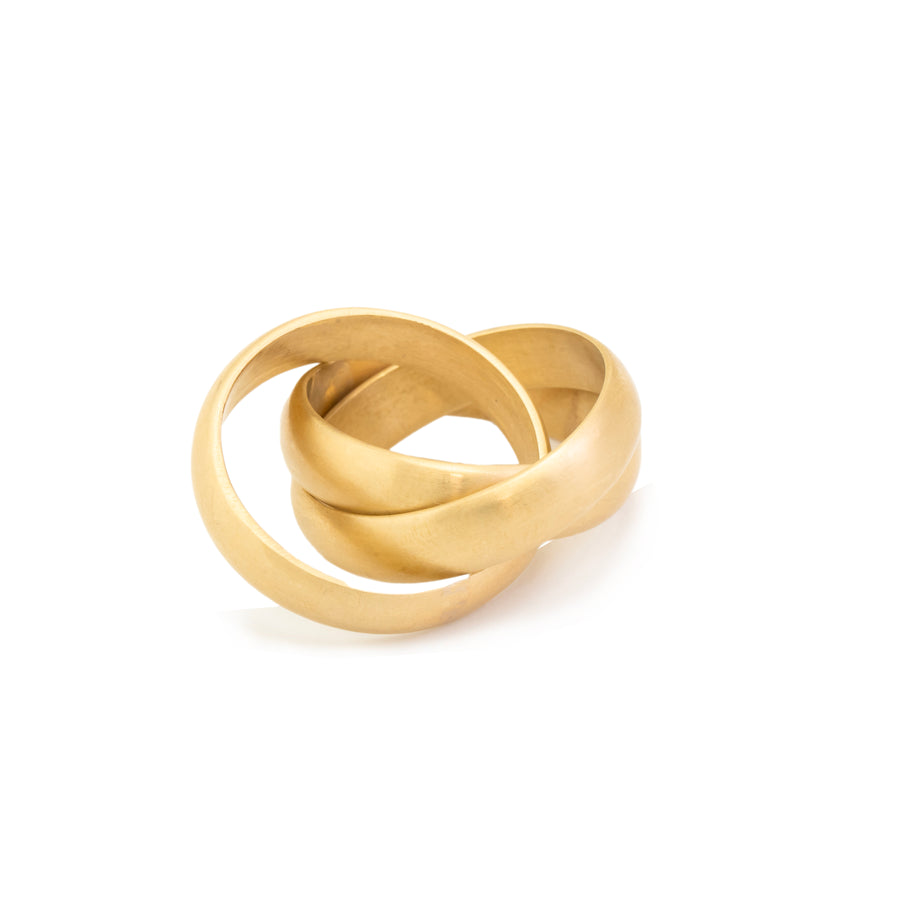 Brass Trinity 3-Band Ring - Size 8