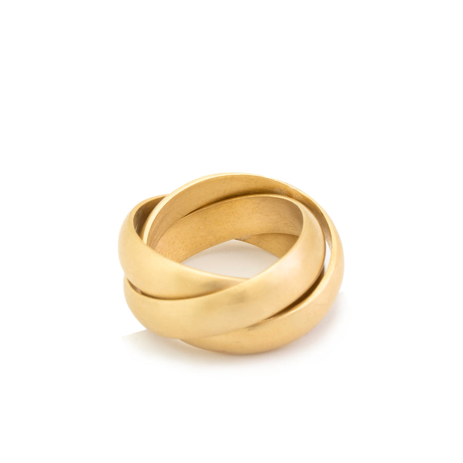 Brass Trinity 3-Band Ring - Size 8