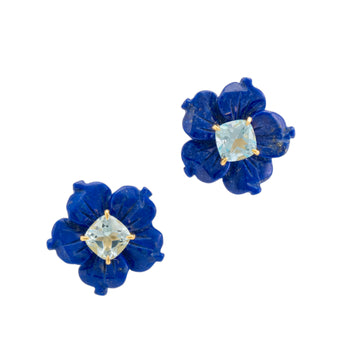 LAPIS FLOWER EARRINGS