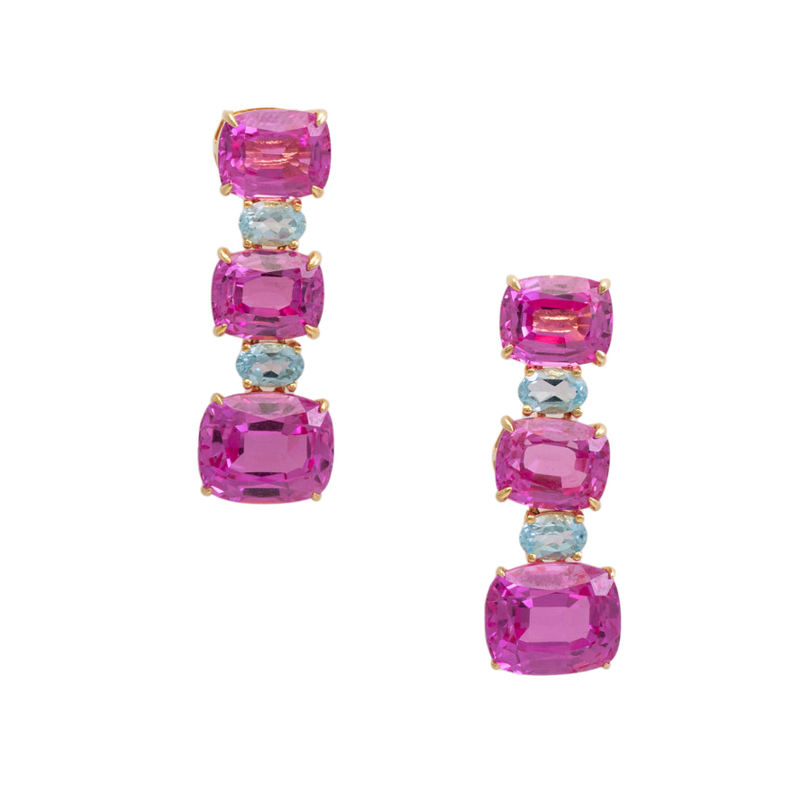 CUSHION-CUT PINK SAPPHIRE earrings