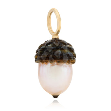 Blush Pearl Acorn Charm