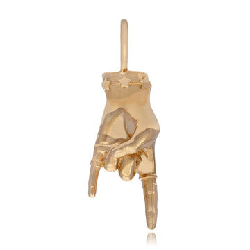 Rock on Lady Finger Charm in 14K Gold