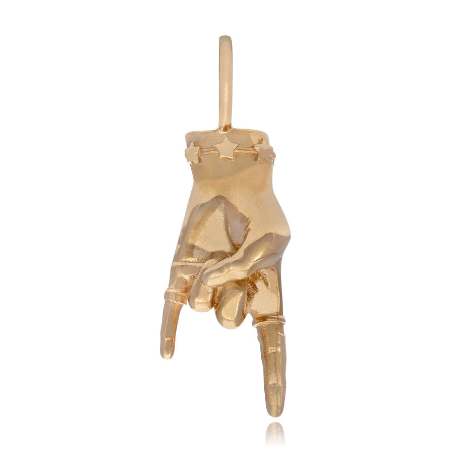 Rock on Lady Finger Charm in 14K Gold