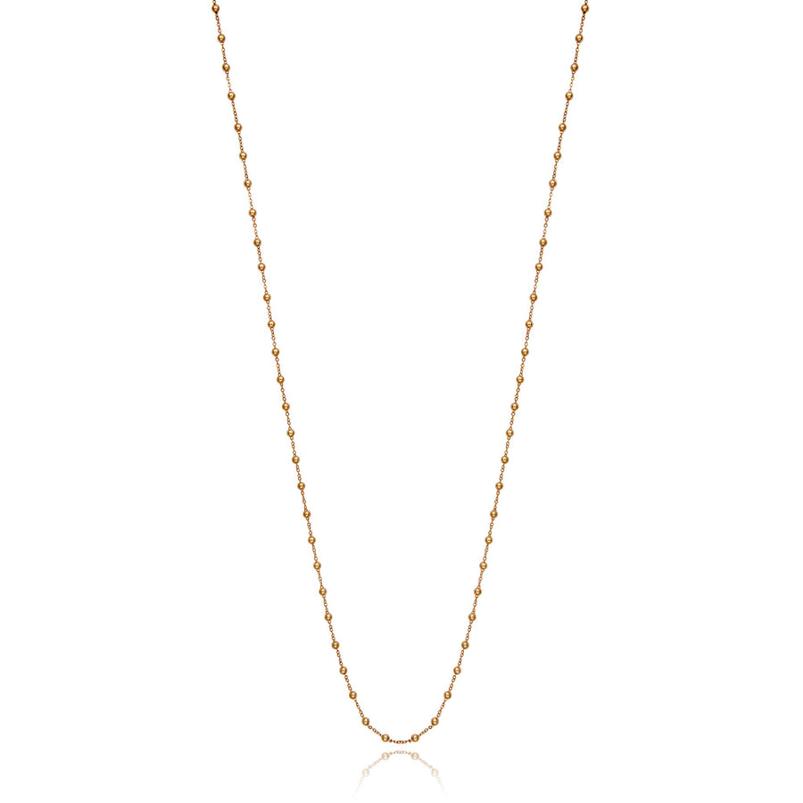 Adjustable Delicate Bead 14K Gold Chain