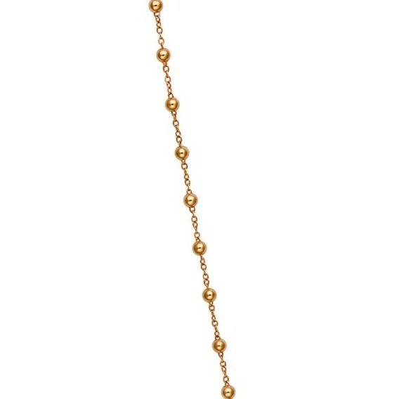 Adjustable Delicate Bead 14K Gold Chain