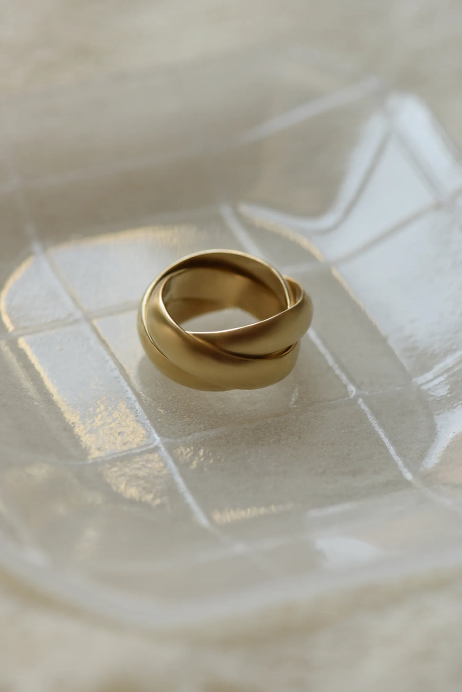 Brass Trinity 3-Band Ring - Size 8