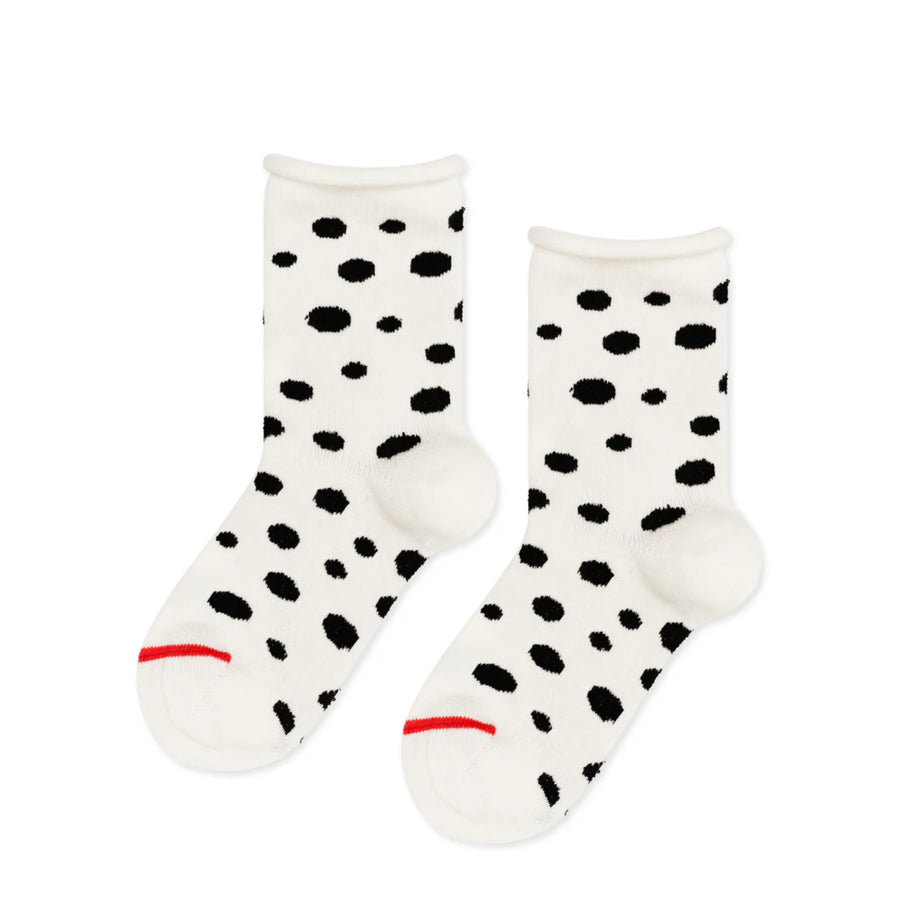 Mini Dalmatian Crew Socks - Ivory (4-5 yrs)