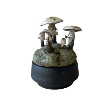 Mushroom Lidded Jar with 18K Gold Accents