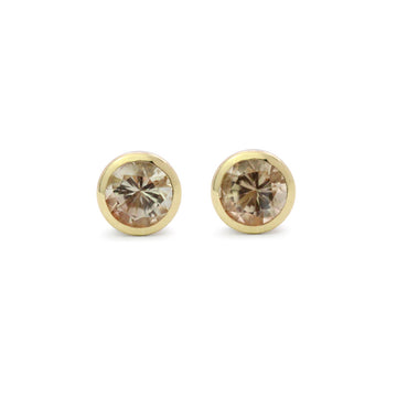 Sunstone Bezel Set Stud Earrings