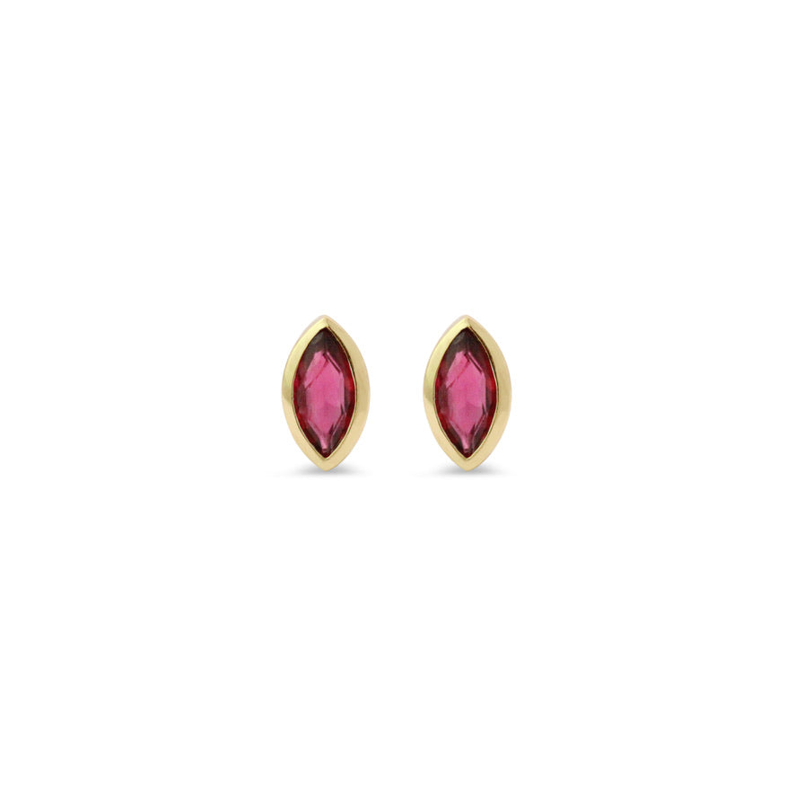 Rhodolite Garnet Marquise Stud Earrings