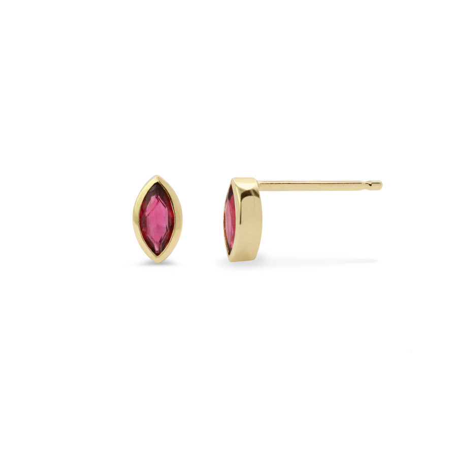 Rhodolite Garnet Marquise Stud Earrings