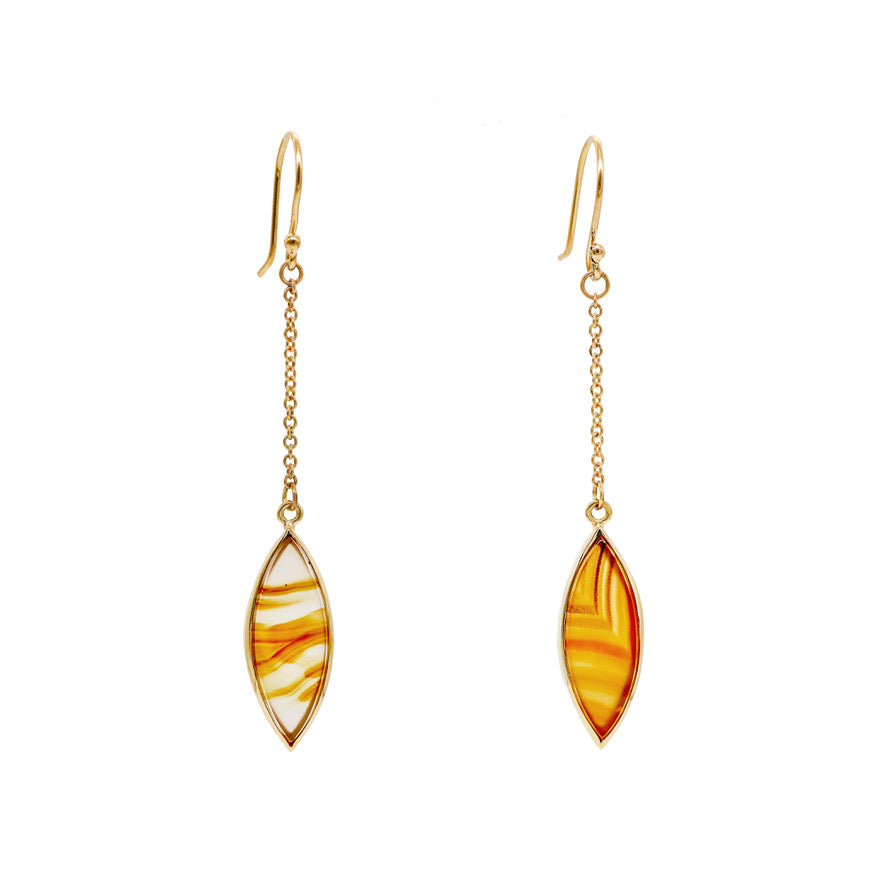 Oya Agate Bezel Drop Earrings