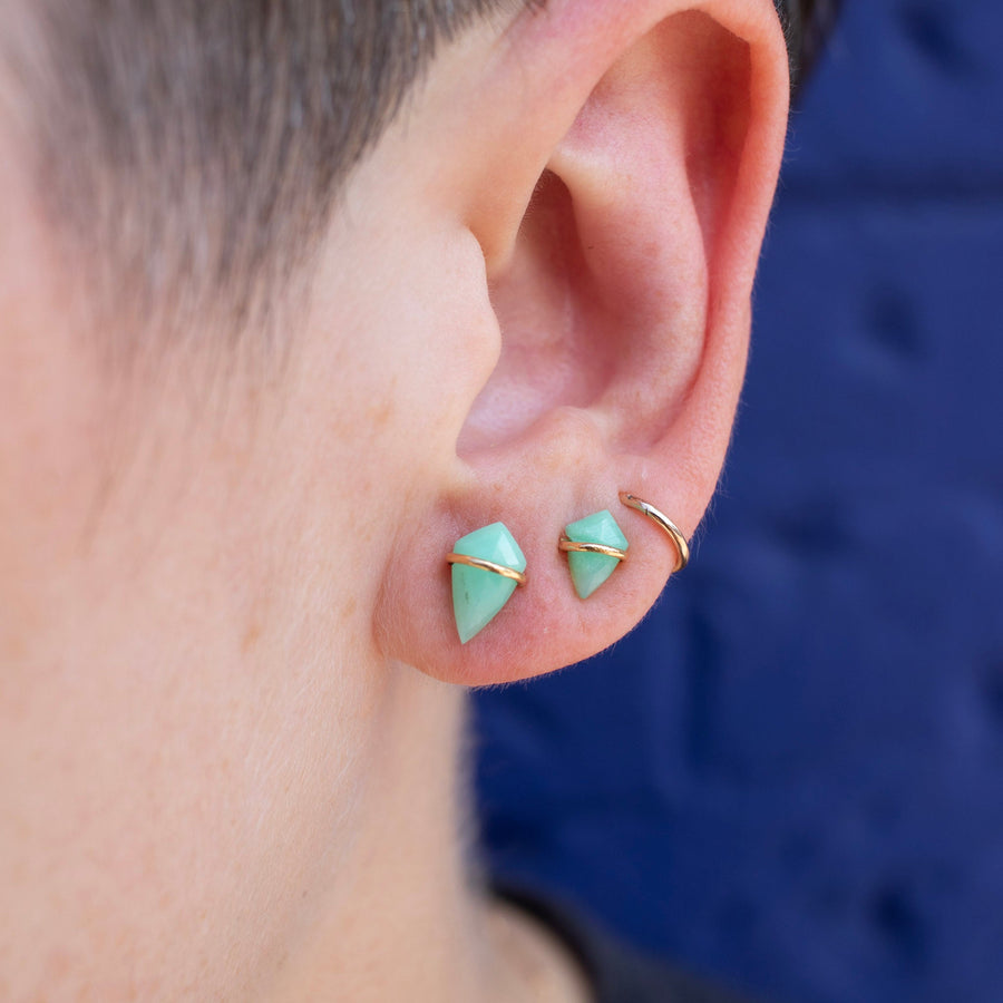 Chrysoprase Kite Stud Earrings