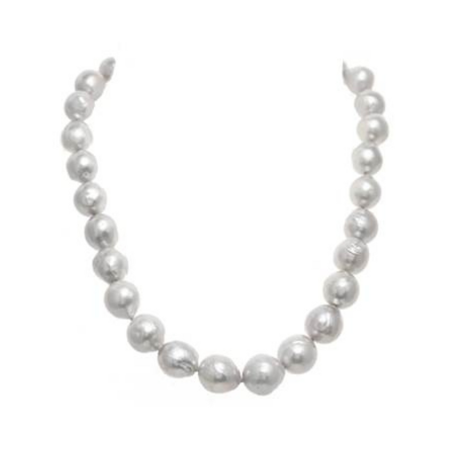Pale Grey Baroque Pearl Necklace