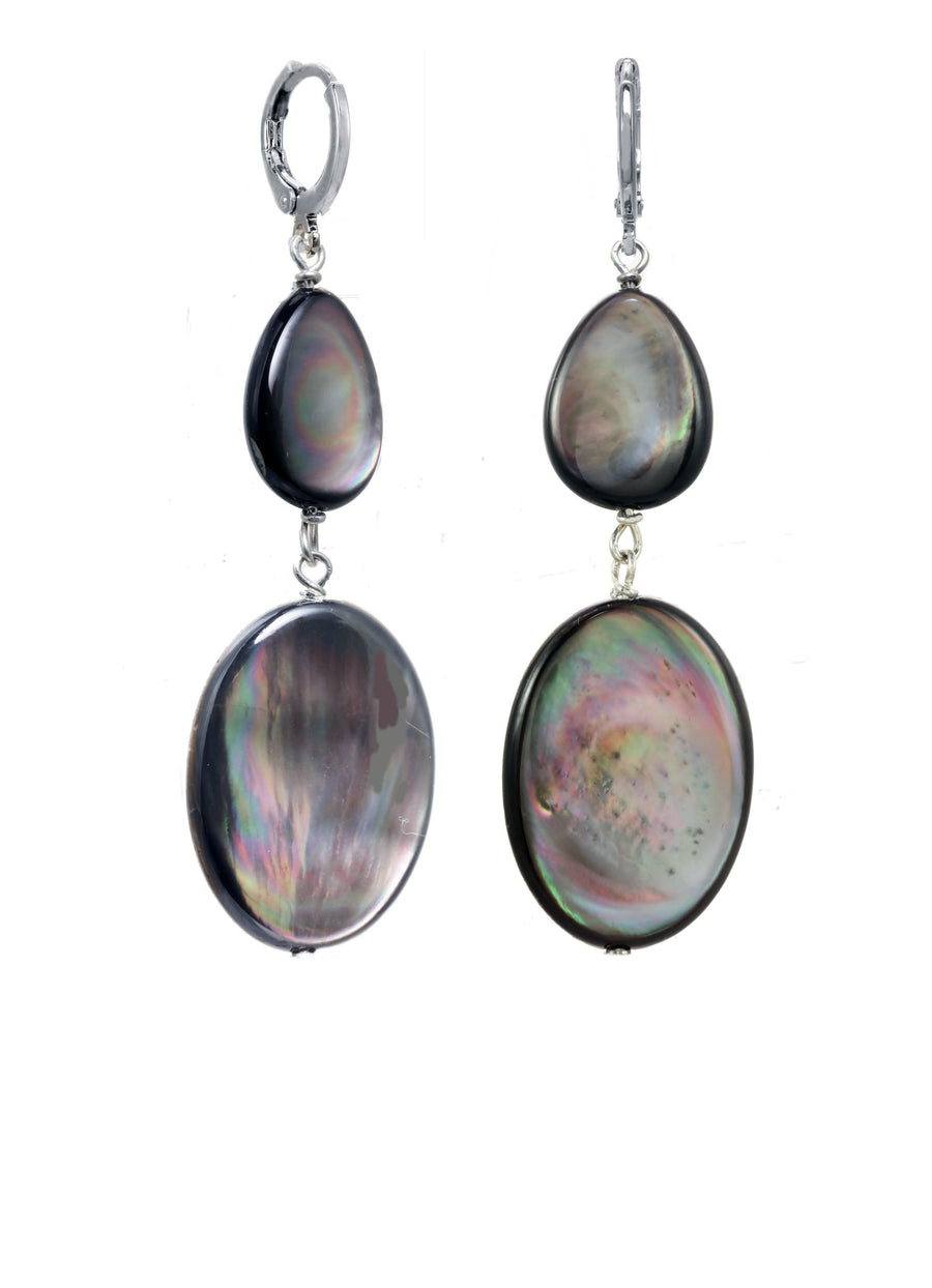 TAHITIAN MOTHER OF PEARL LEVERBACK EARRINGS