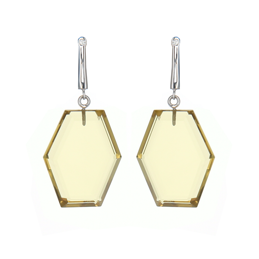 Georgie VI Diamond + Whiskey Topaz Earrings