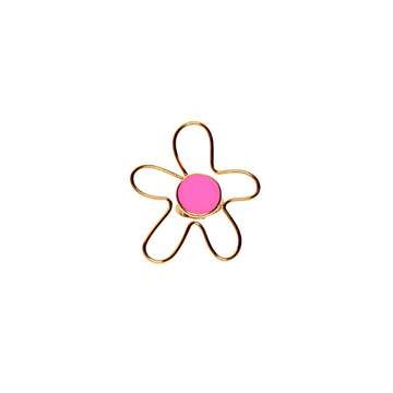 Neon Pink Organic Flower Ring - Size 6