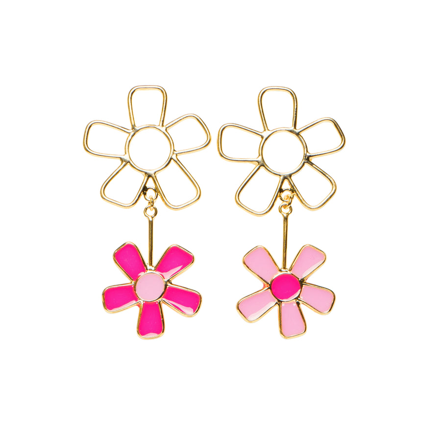 Saponarias Earrings - Baby Pink & Neon Pink