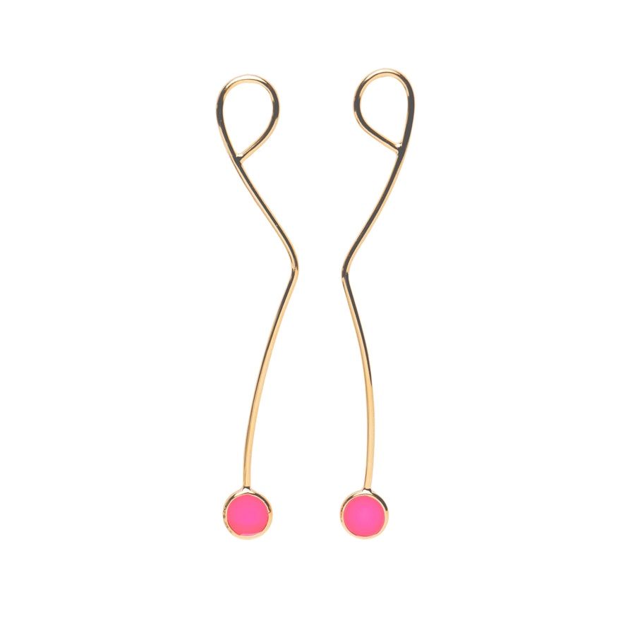 Popper Pair 1 Earrings - Neon Pink