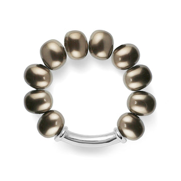 Espresso Pebble Tube Bracelet - Sterling Silver