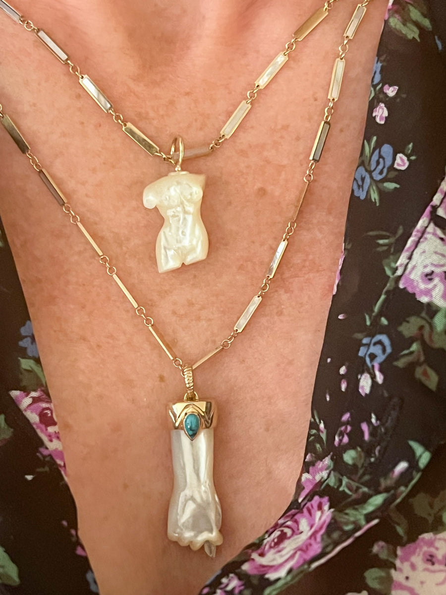 White Mother Of Pearl Artemis Pendant