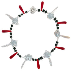 Fireworks Key Pearl Necklace