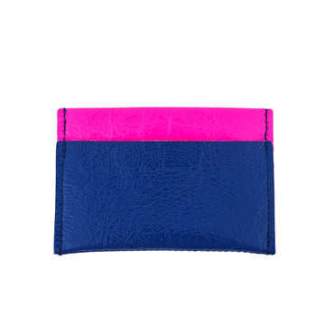 Two Tone Murphy Card Wallet: Cerulean/Fluoro Pink
