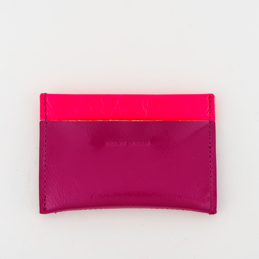Two Tone Murphy Card Wallet: Ruby/Fluoro Red