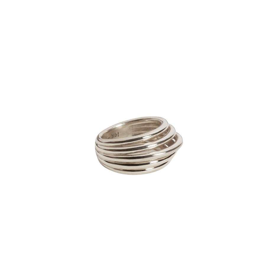 Stacked Form Ring Silver - Size 8