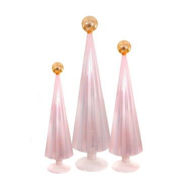 PLEATED TREES- LIGHT PINK GOLD SET OF 3