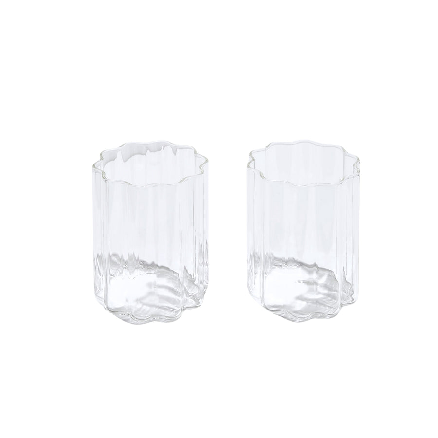 CLEAR WAVE GLASSES - SET OF 2
