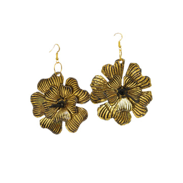 RECYCLED PLASTIC BOTTLES PLUMERIA EARRINGS - GOLD